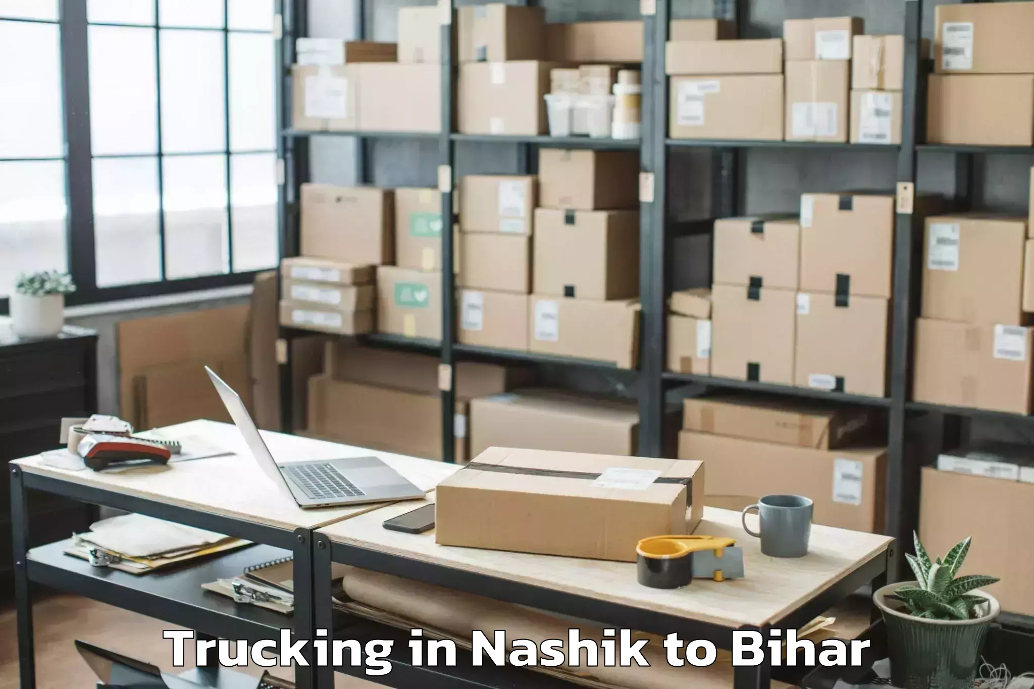 Book Nashik to Laukaha Trucking Online